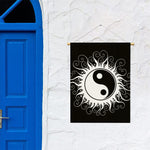 Black And White Yin Yang Sun Print Garden Flag