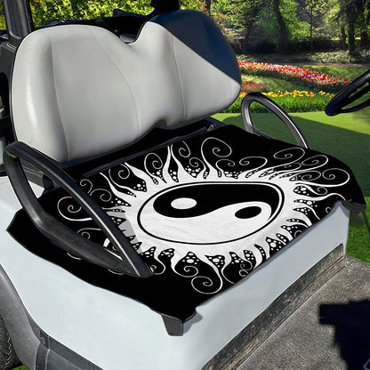 Black And White Yin Yang Sun Print Golf Cart Seat Cover