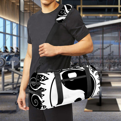 Black And White Yin Yang Sun Print Gym Bag