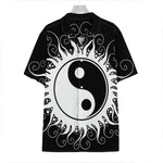 Black And White Yin Yang Sun Print Hawaiian Shirt