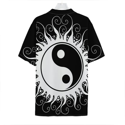 Black And White Yin Yang Sun Print Hawaiian Shirt