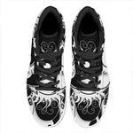 Black And White Yin Yang Sun Print High Top Leather Sneakers