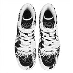 Black And White Yin Yang Sun Print High Top Leather Sneakers