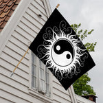 Black And White Yin Yang Sun Print House Flag