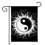 Black And White Yin Yang Sun Print House Flag