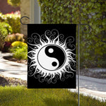Black And White Yin Yang Sun Print House Flag