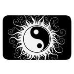 Black And White Yin Yang Sun Print Indoor Door Mat