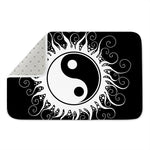Black And White Yin Yang Sun Print Indoor Door Mat