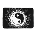 Black And White Yin Yang Sun Print Kitchen Mat
