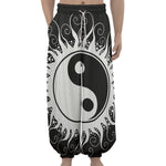 Black And White Yin Yang Sun Print Lantern Pants