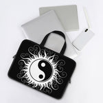 Black And White Yin Yang Sun Print Laptop Sleeve With Handle
