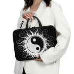 Black And White Yin Yang Sun Print Laptop Sleeve With Handle