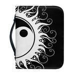 Black And White Yin Yang Sun Print Leather Bible Cover