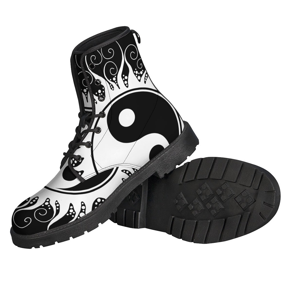 Black And White Yin Yang Sun Print Backpack