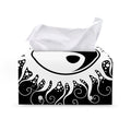 Black And White Yin Yang Sun Print Leather Tissue Box Cover