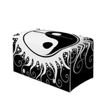 Black And White Yin Yang Sun Print Leather Tissue Box Cover