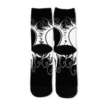 Black And White Yin Yang Sun Print Long Socks