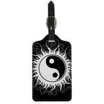 Black And White Yin Yang Sun Print Luggage Tag