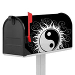Black And White Yin Yang Sun Print Mailbox Cover