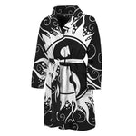 Black And White Yin Yang Sun Print Men's Bathrobe