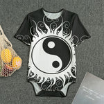Black And White Yin Yang Sun Print Men's Bodysuit