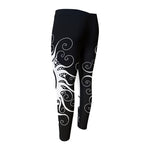 Black And White Yin Yang Sun Print Men's Compression Pants