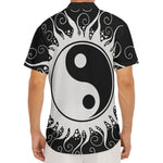 Black And White Yin Yang Sun Print Men's Deep V-Neck Shirt