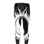 Black And White Yin Yang Sun Print Men's leggings