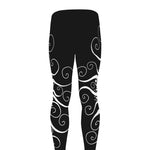 Black And White Yin Yang Sun Print Men's leggings