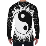 Black And White Yin Yang Sun Print Men's Long Sleeve T-Shirt