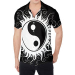 Black And White Yin Yang Sun Print Men's Shirt