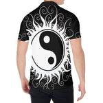 Black And White Yin Yang Sun Print Men's Shirt