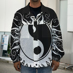 Black And White Yin Yang Sun Print Men's Shirt Jacket