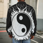 Black And White Yin Yang Sun Print Men's Shirt Jacket