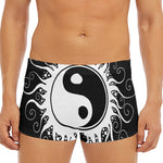 Black And White Yin Yang Sun Print Men's Short Boxer Briefs