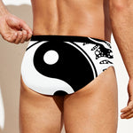 Black And White Yin Yang Sun Print Men's Swim Briefs