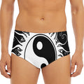 Black And White Yin Yang Sun Print Men's Triangle Swim Briefs