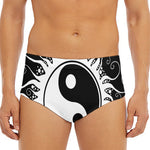 Black And White Yin Yang Sun Print Men's Triangle Swim Briefs