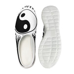 Black And White Yin Yang Sun Print Mesh Casual Shoes