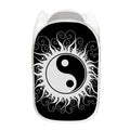 Black And White Yin Yang Sun Print Mesh Laundry Hamper