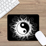 Black And White Yin Yang Sun Print Mouse Pad