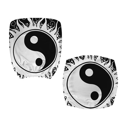 Black And White Yin Yang Sun Print Office Chair Cover