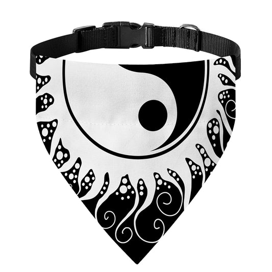 Black And White Yin Yang Sun Print Over The Collar Dog Bandana