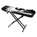 Black And White Yin Yang Sun Print Piano Keyboard Cover