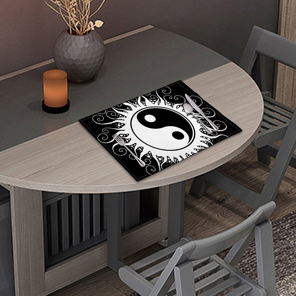 Black And White Yin Yang Sun Print Placemat