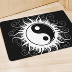 Black And White Yin Yang Sun Print Polyester Doormat