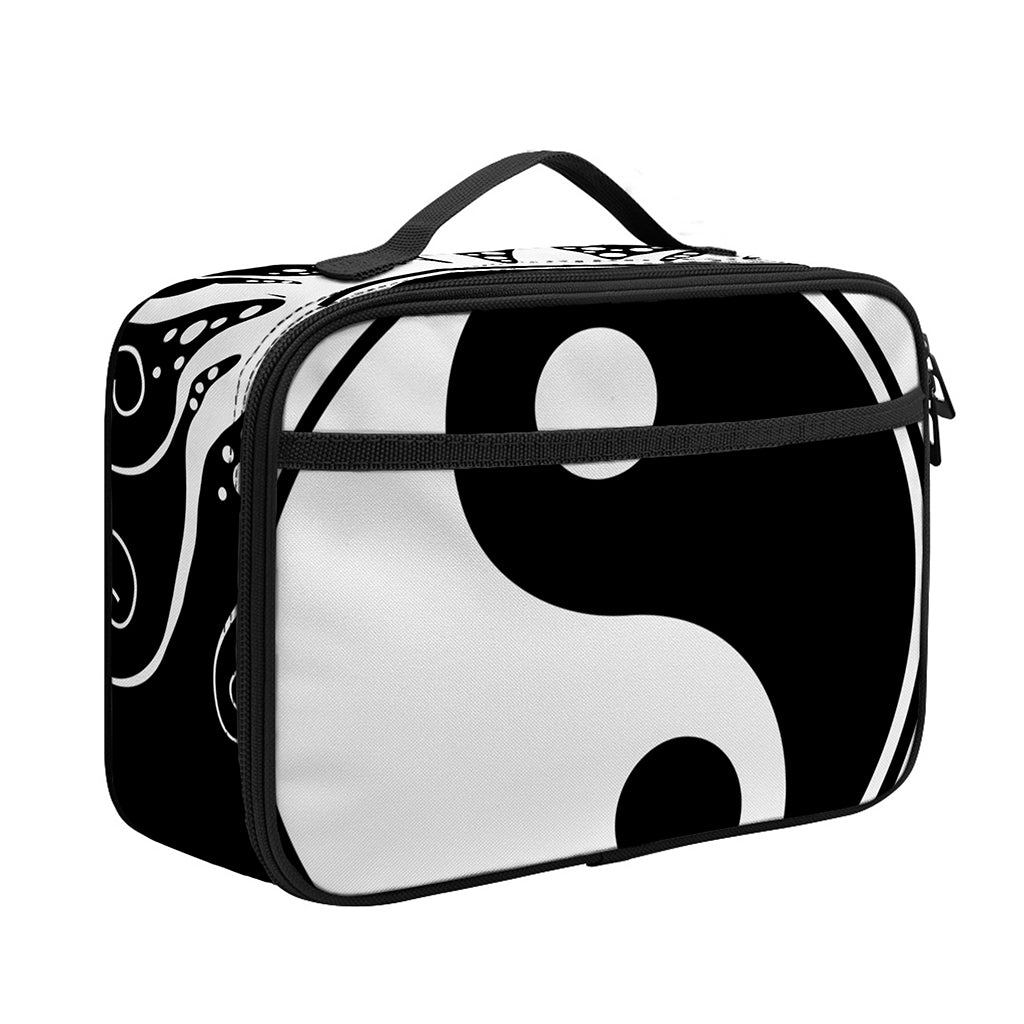 Black And White Yin Yang Sun Print Portable Lunch Bag
