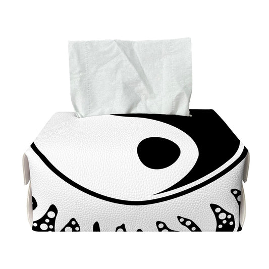 Black And White Yin Yang Sun Print Rectangle Tissue Box Cover