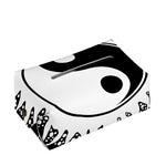 Black And White Yin Yang Sun Print Rectangle Tissue Box Cover