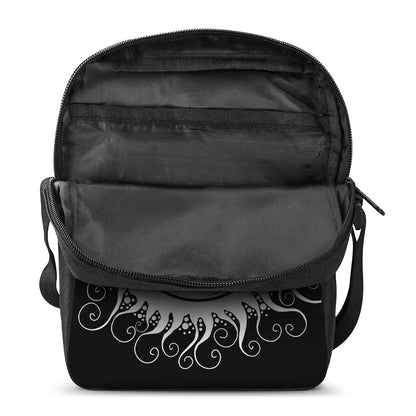 Black And White Yin Yang Sun Print Rectangular Crossbody Bag
